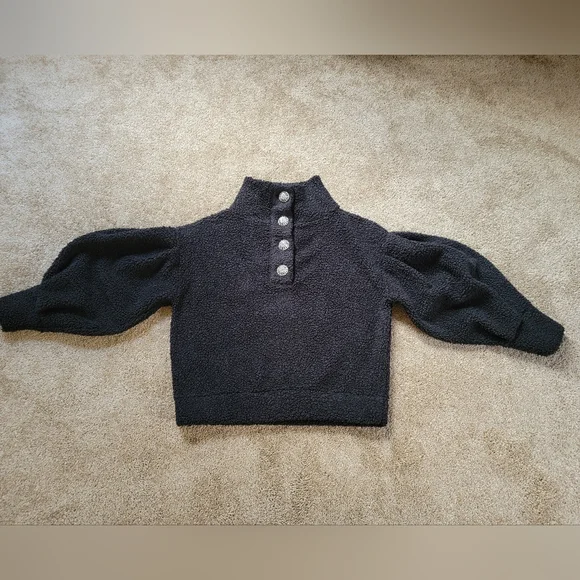 Express Black Cowl Neck Sweater with Textured Knit and Long Sleeves - Picture 10 of 14